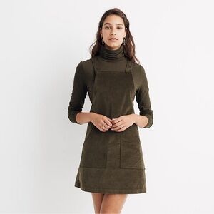 Madewell Olive Green Mini Pinafore Dress